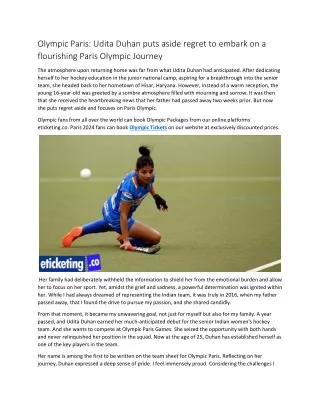 olympic paris udita duhan puts aside regret