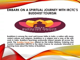 Embark on A Spiritual Journey with IRCTC’s Buddhist Tourism