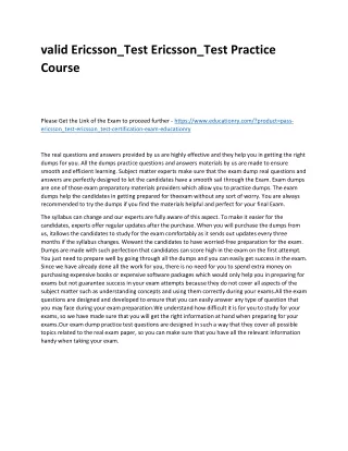 valid ericsson test ericsson test practice course
