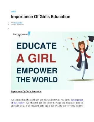 Importance Of Girls Education