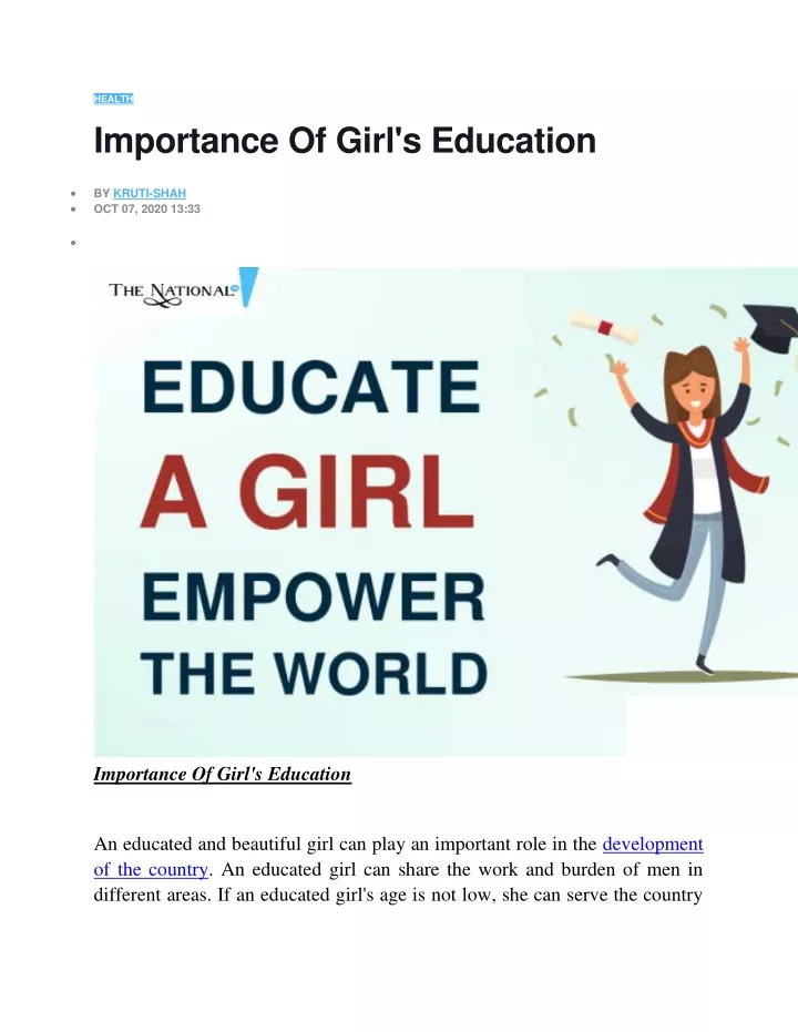 health importance of girl s education