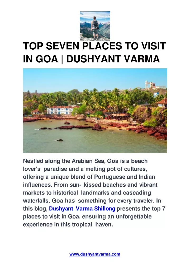top seven places to visit in goa dushyant varma