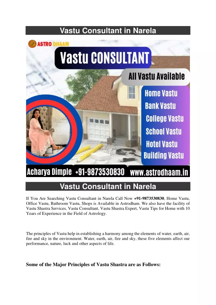 vastu consultant in narela