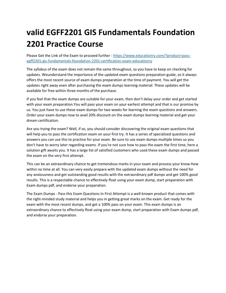 valid egff2201 gis fundamentals foundation 2201