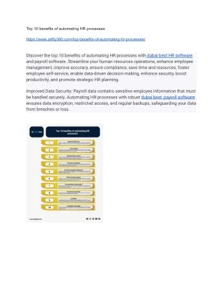 top 10 benefits of automating hr processes