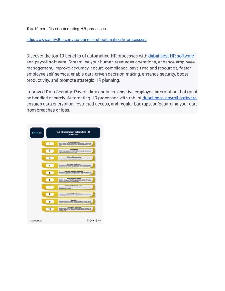 top 10 benefits of automating hr processes