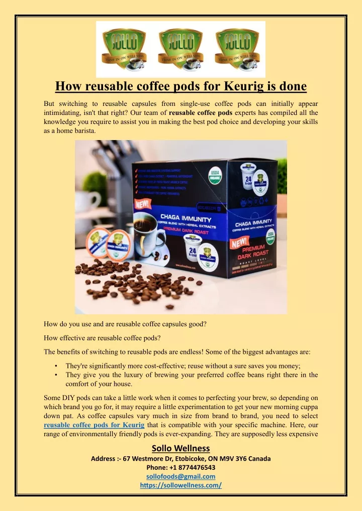 how reusable coffee pods for keurig is done