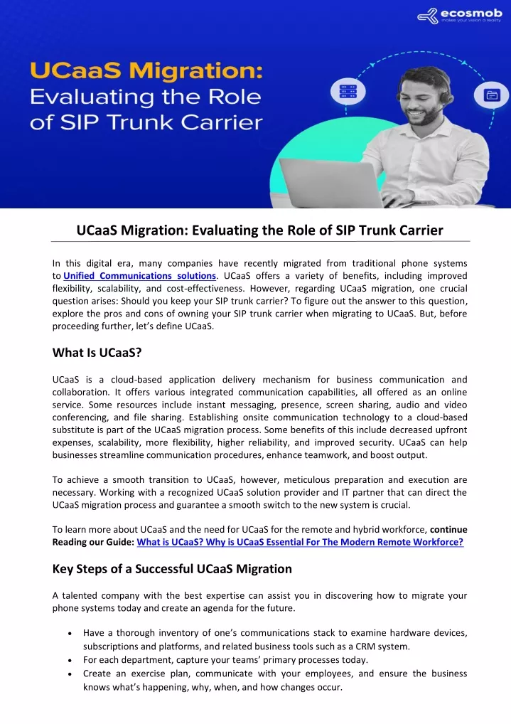 ucaas migration evaluating the role of sip trunk