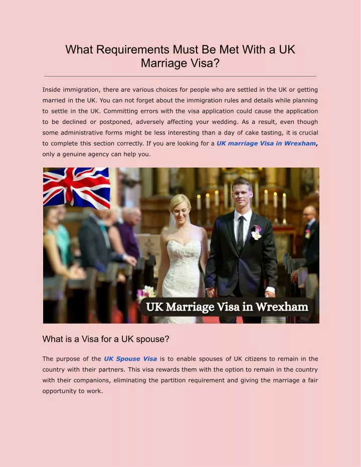 what requirements must be met with a uk marriage