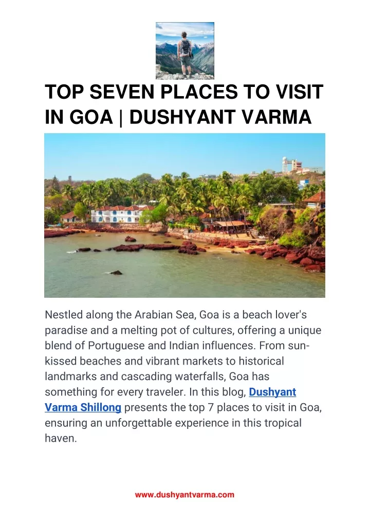 top seven places to visit in goa dushyant varma