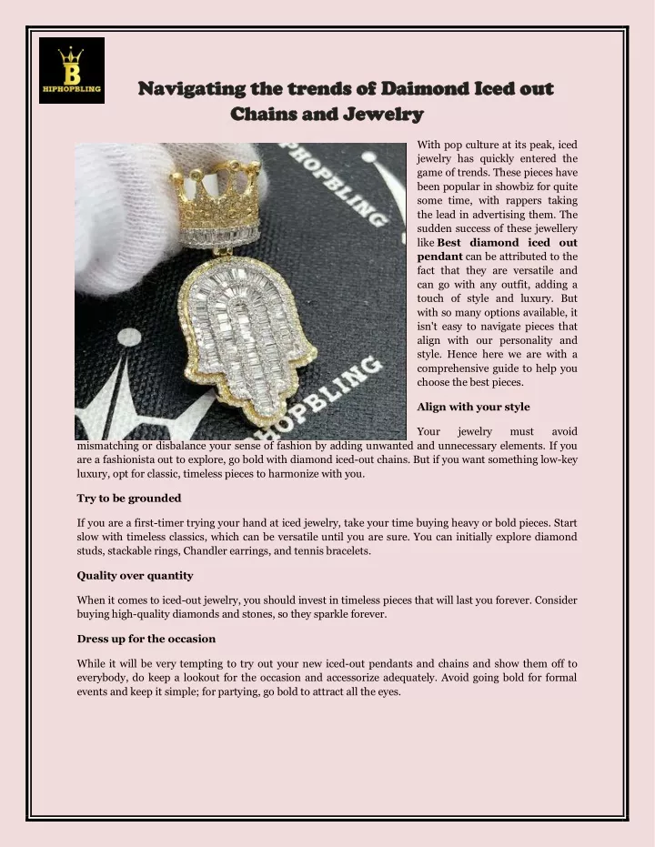 PPT - Navigating the trends of Daimond Iced Out Chains and Jewelry 