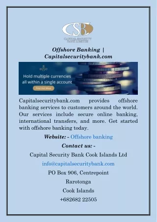 offshore banking capitalsecuritybank com