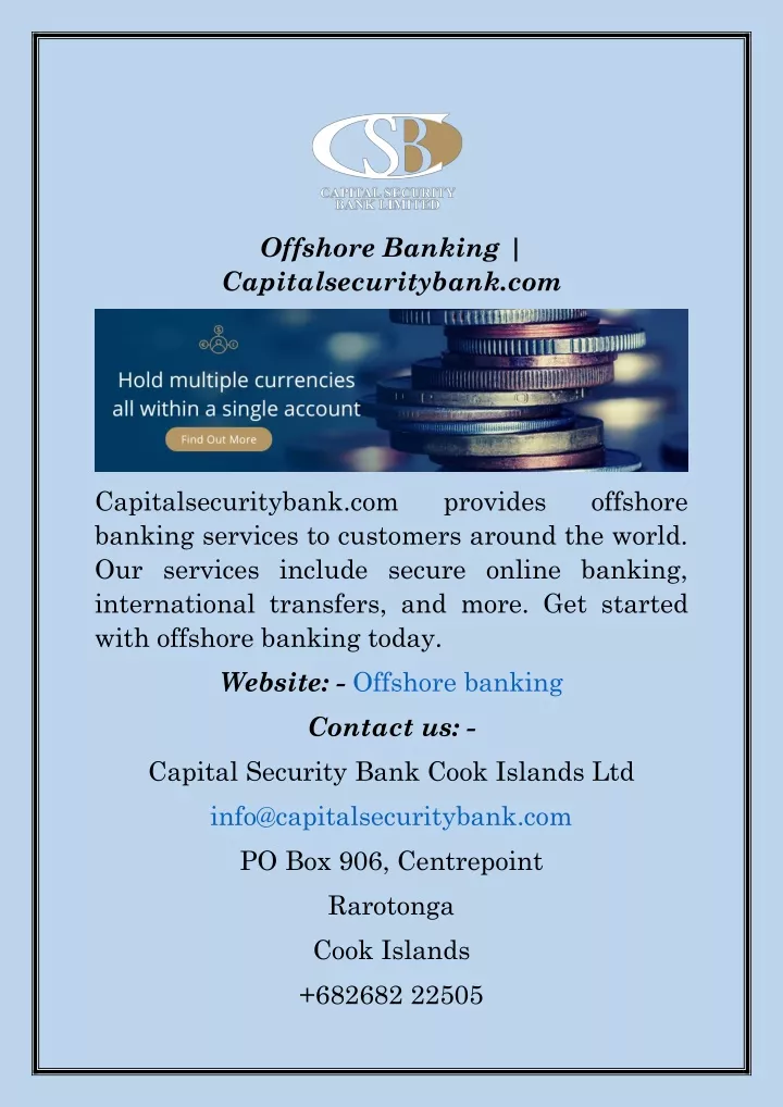 offshore banking capitalsecuritybank com