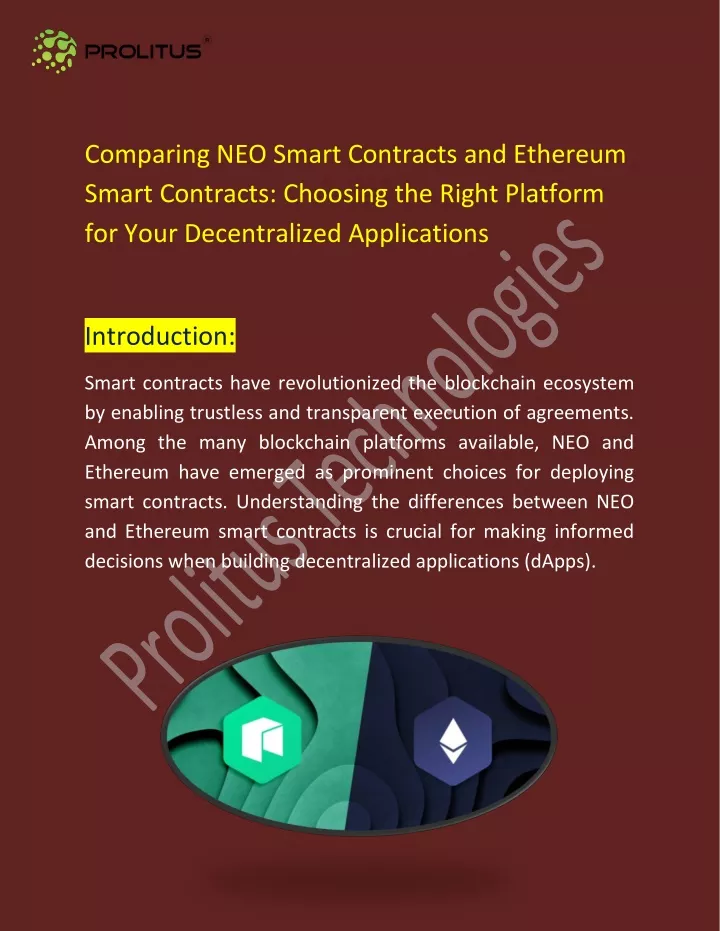 comparing neo smart contracts and ethereum smart