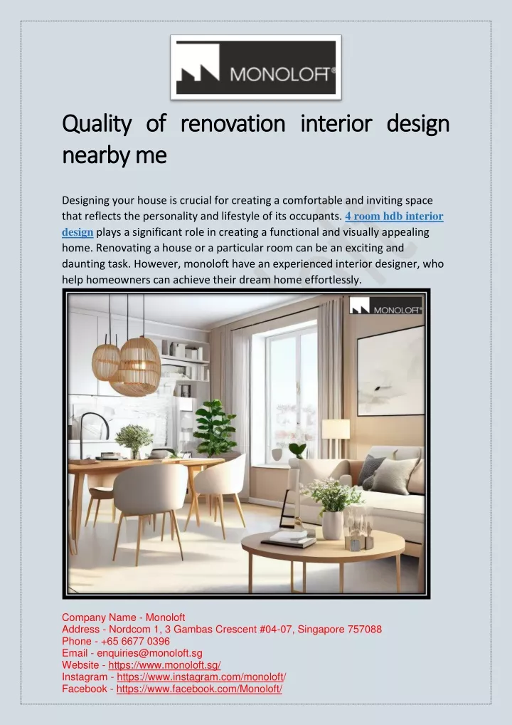quality of quality of renovation interior design