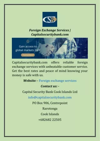 foreign exchange services capitalsecuritybank com