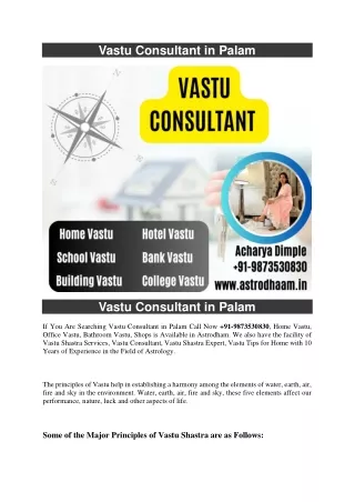 Vastu Consultant in Palam  91-9873530830