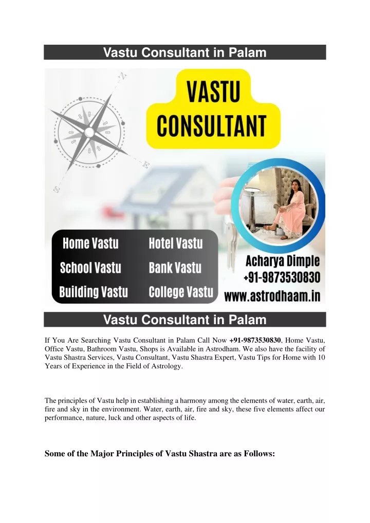 vastu consultant in palam