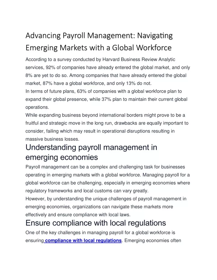 advancing payroll management navigating emerging