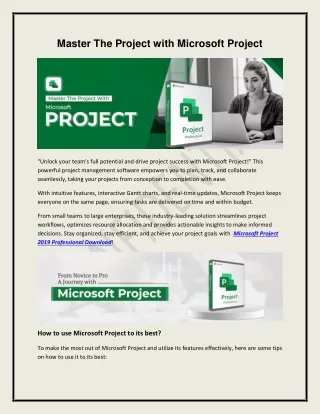 master the project with microsoft project