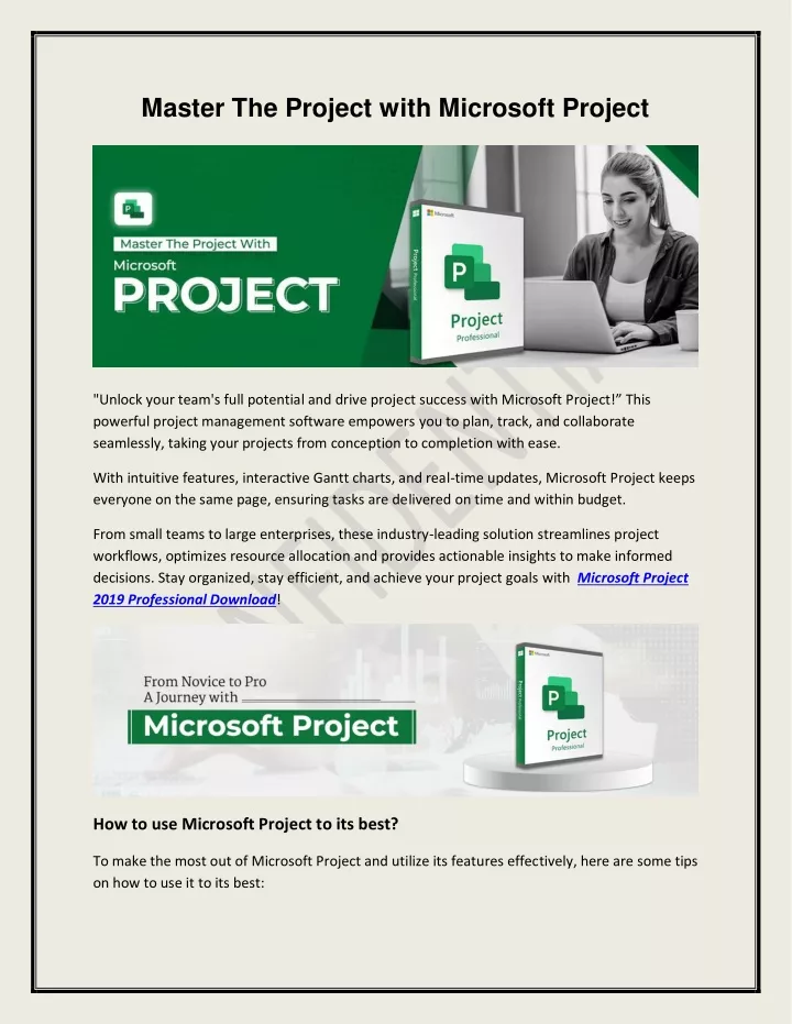 master the project with microsoft project