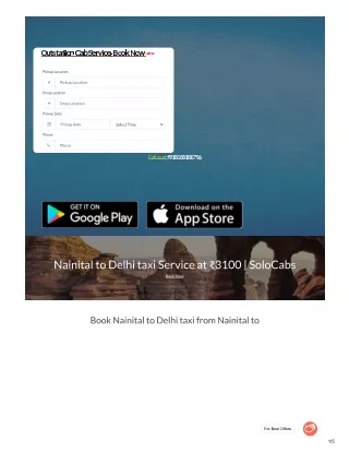 Book Nainital to Delhi taxi from Nainital to Delhi cab service