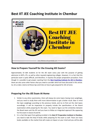 best iit jee coaching institute in chembur