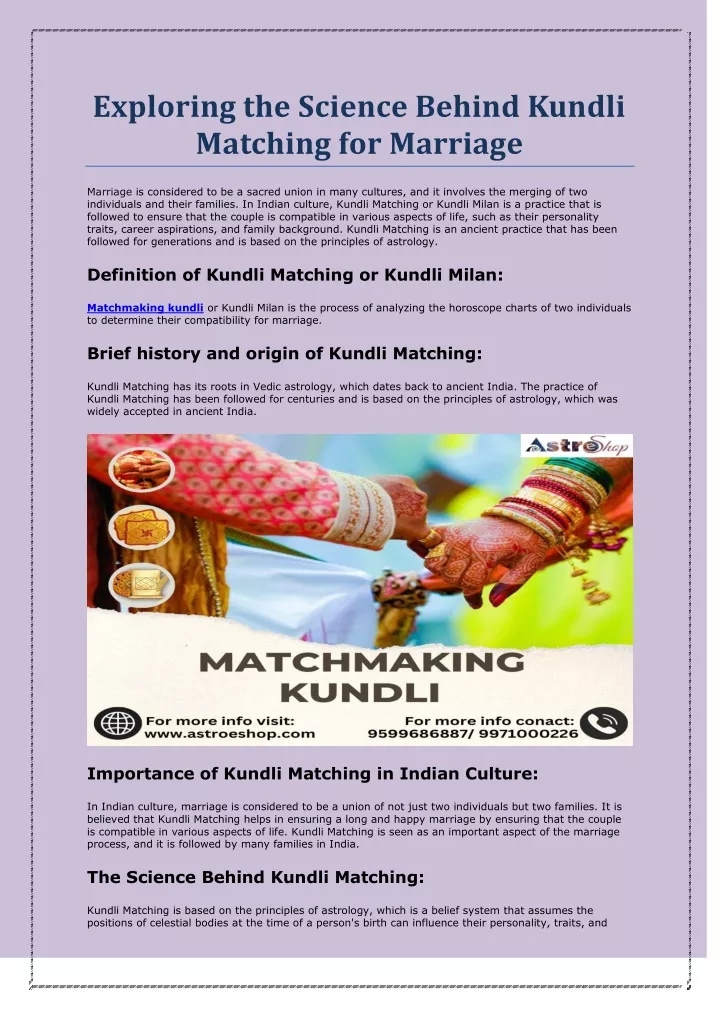 exploring the science behind kundli matching