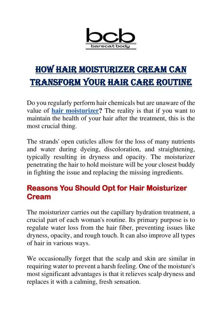 how hair moisturizer cream can how hair
