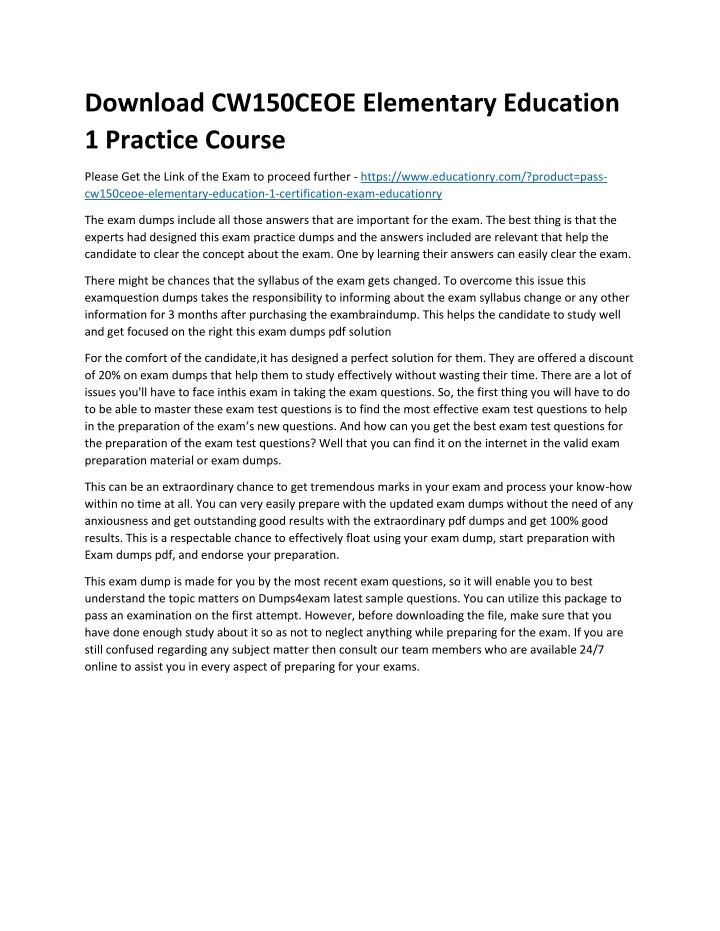 download cw150ceoe elementary education