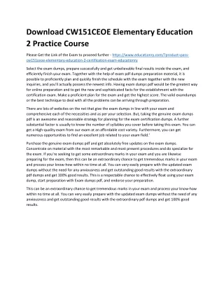 download cw151ceoe elementary education