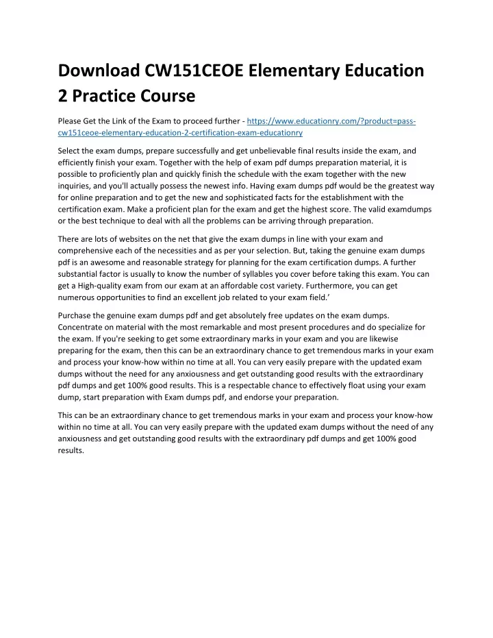 download cw151ceoe elementary education