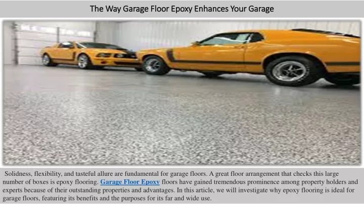the way garage floor epoxy enhances your garage
