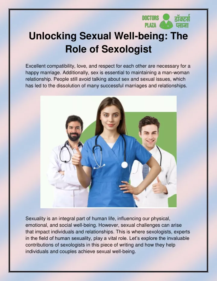 unlocking sexual well being the role of sexologist