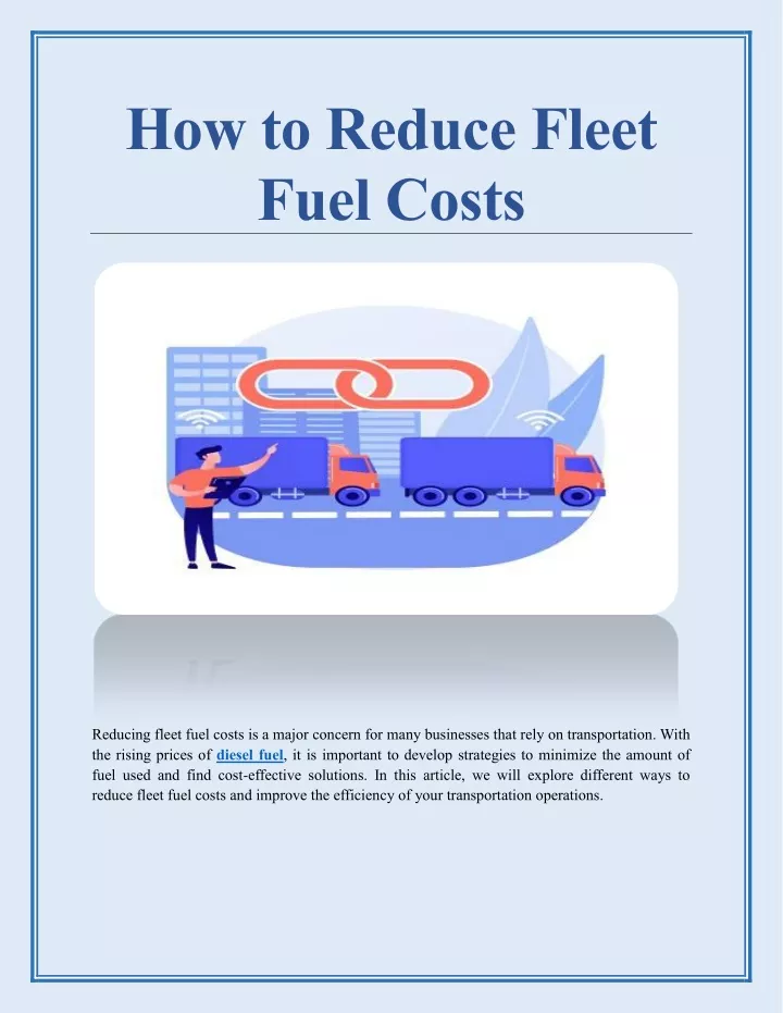 how to reduce fleet fuel costs
