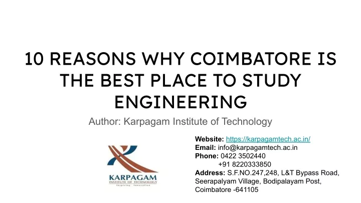 10 reasons why coimbatore is the best place