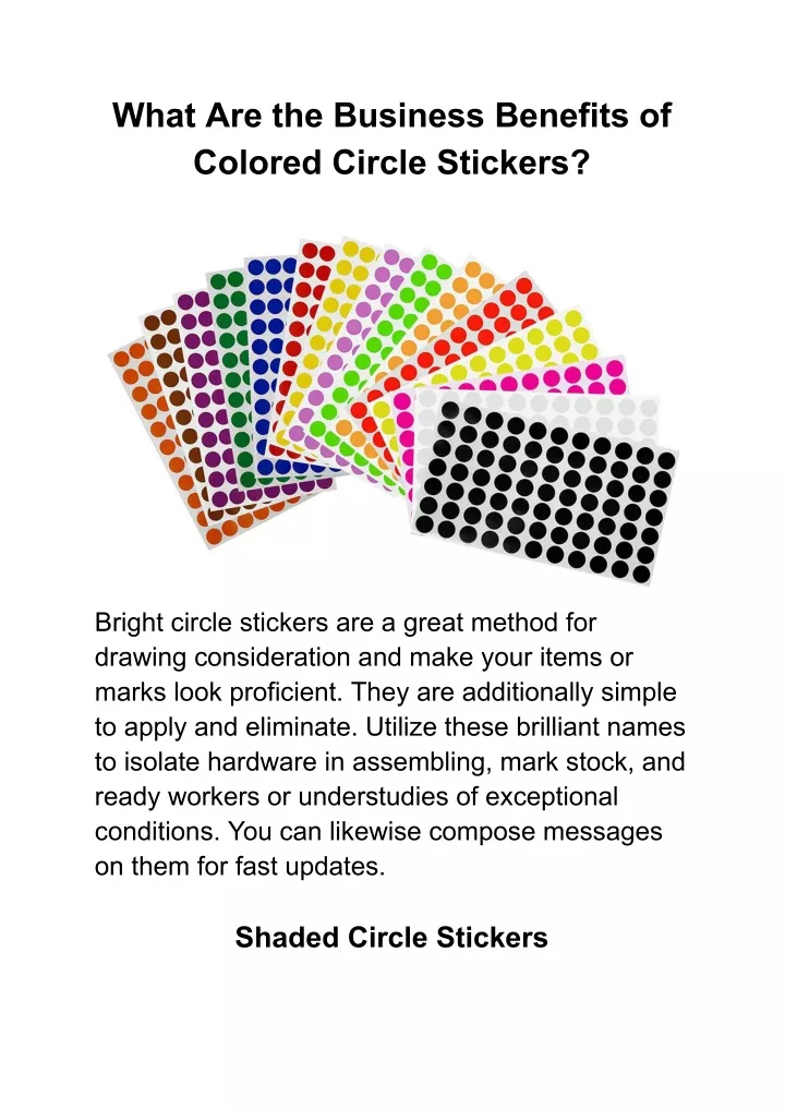 what are the business benefits of colored circle