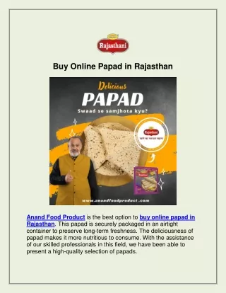 Buy Online Papad in Rajasthan