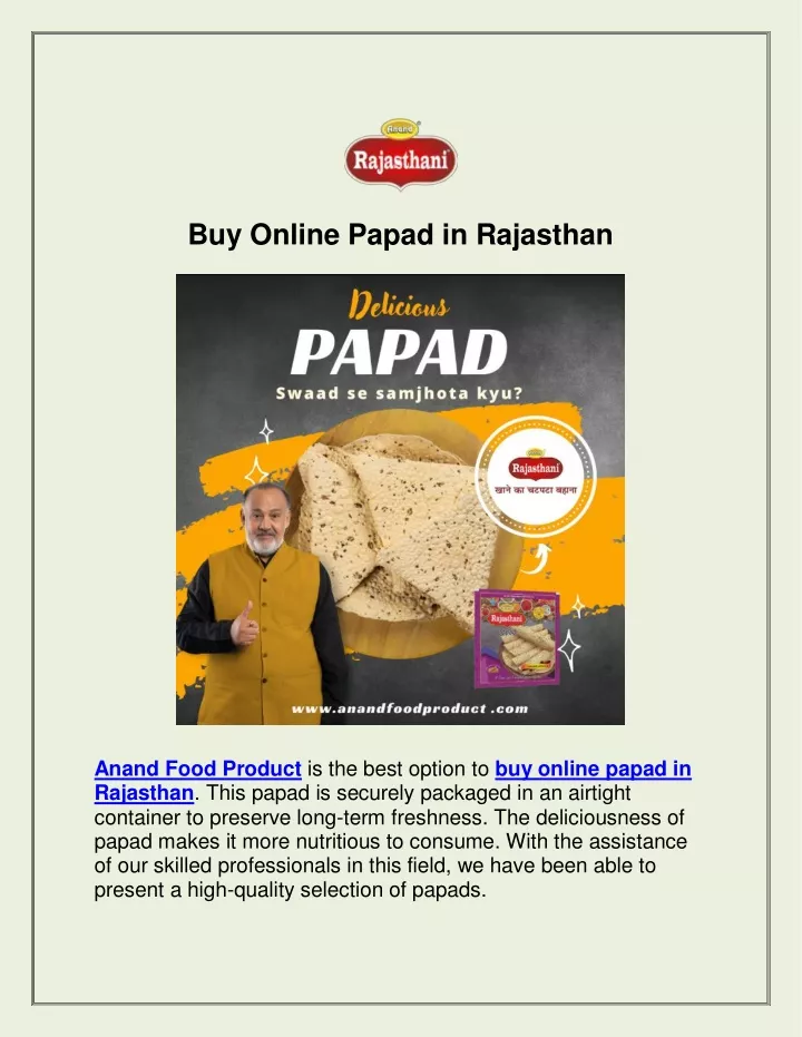 buy online papad in rajasthan