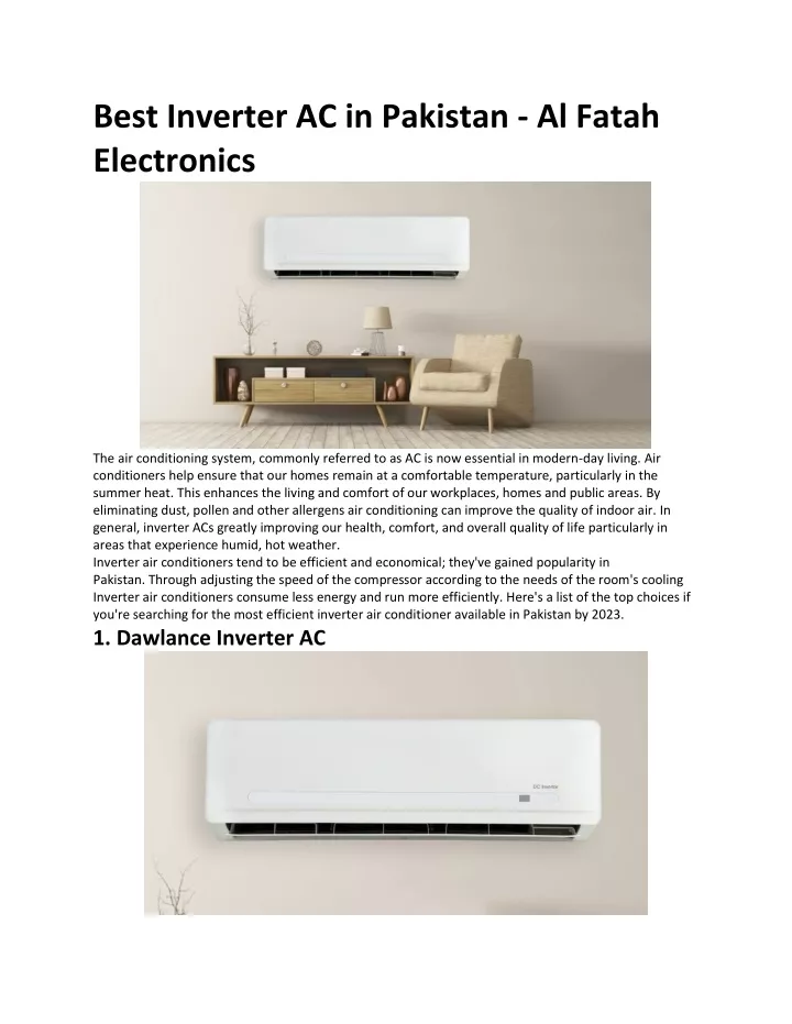 best inverter ac in pakistan al fatah electronics