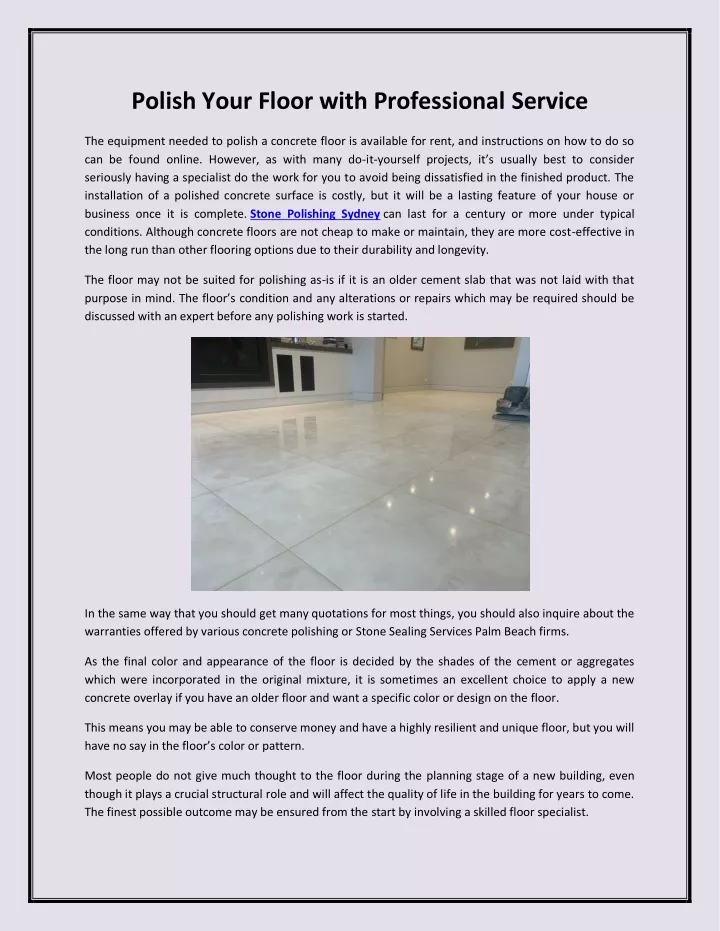 polish your floor with professional service