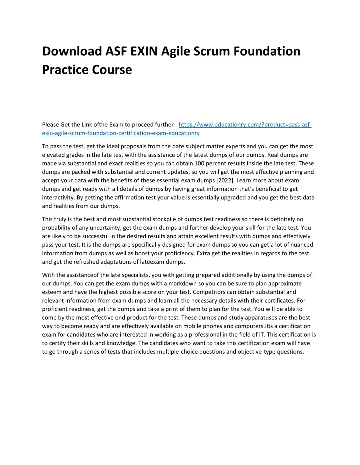 download asf exin agile scrum foundation practice