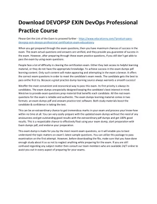 download devopsp exin devops professional