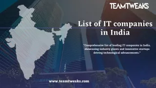comprehensive list of leading it companies