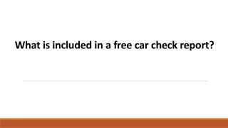 What is included in a free car check