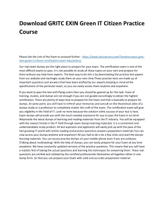 download gritc exin green it citizen practice