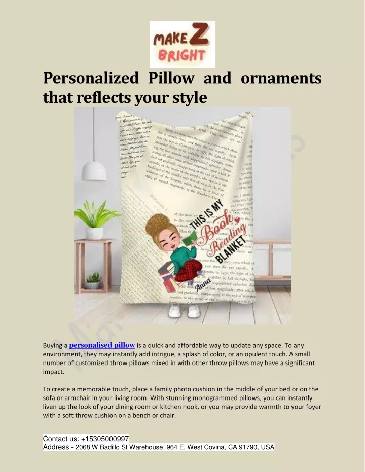 personalized pillow and ornaments that reflects