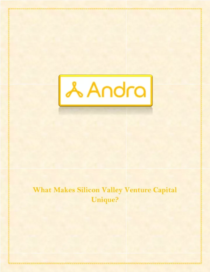 what makes silicon valley venture capital unique