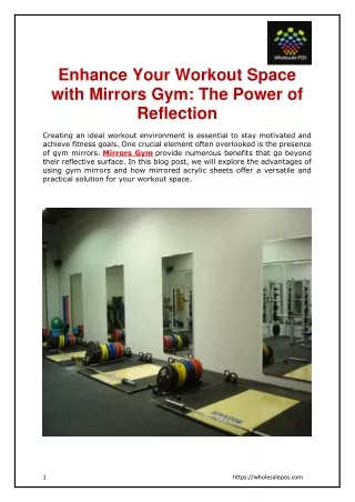 Enhance Your Workout Space with Mirrors Gym The Power of Reflection