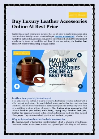 Buy Luxury Leather Accessories Online At Best Price